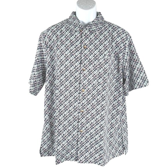 Coolibar‎ Safari Camp Shirt Mens Large Short Sleeve Printed Colorful NWT TP-3160 - Picture 1 of 13